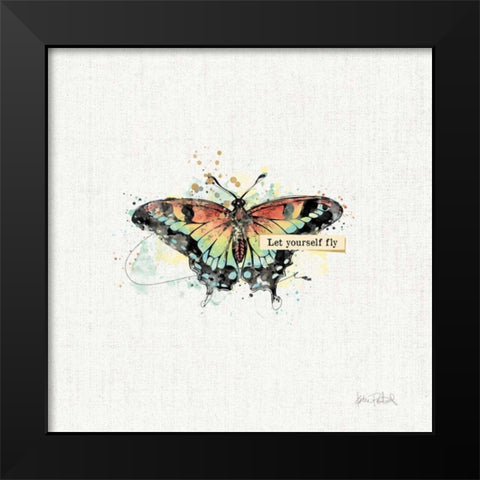 Thoughtful Butterflies IV Black Modern Wood Framed Art Print by Pertiet, Katie