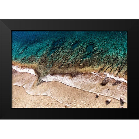 Sand and Sea Black Modern Wood Framed Art Print by Van Swearingen, Debra