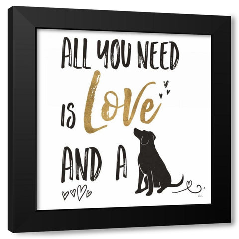 Pet Love II v2 Black Modern Wood Framed Art Print with Double Matting by Charron, Veronique