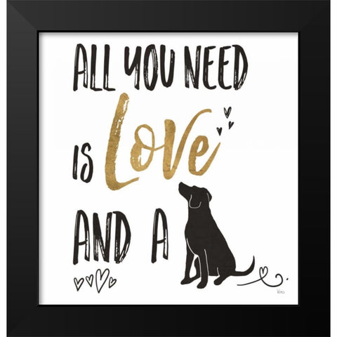 Pet Love II v2 Black Modern Wood Framed Art Print by Charron, Veronique