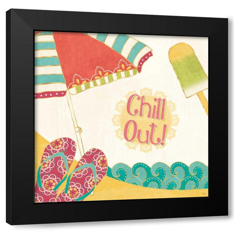 Fun in the Sun I Black Modern Wood Framed Art Print by Charron, Veronique
