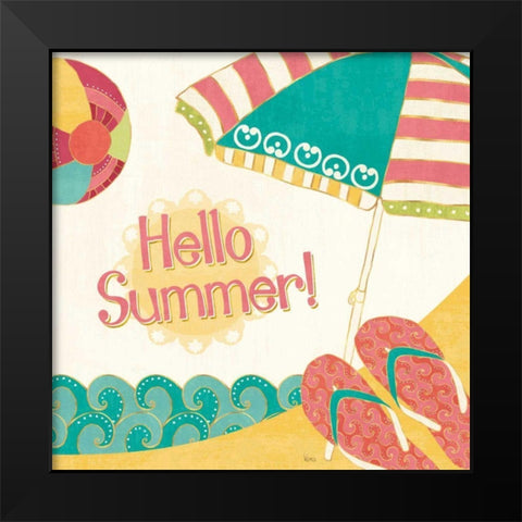 Fun in the Sun II Black Modern Wood Framed Art Print by Charron, Veronique