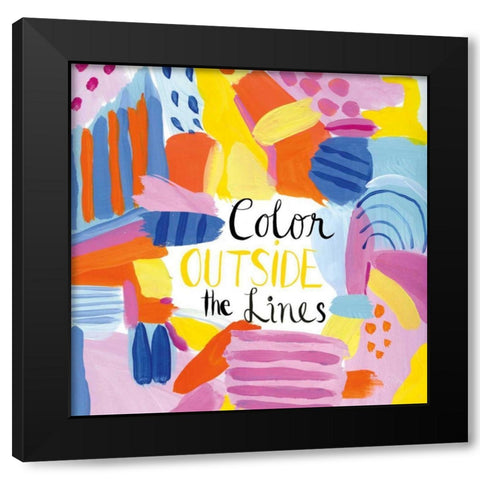 Abstract Affirmations I Black Modern Wood Framed Art Print with Double Matting by Zaman, Farida