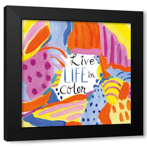 Abstract Affirmations III Black Modern Wood Framed Art Print by Zaman, Farida