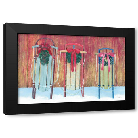 Christmas Affinity V Black Modern Wood Framed Art Print with Double Matting by Wiens, James