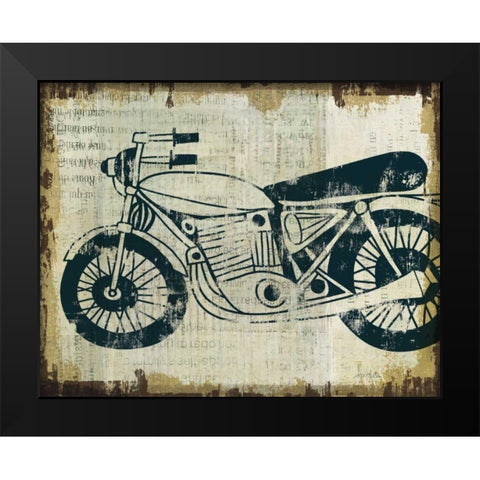 American Pop Moto Black Modern Wood Framed Art Print by Mullan, Michael