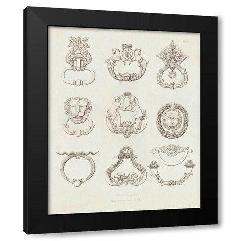 Ornamental Metal Work XLI Light Black Modern Wood Framed Art Print by Wild Apple Portfolio