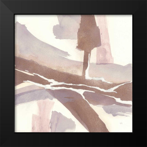 White and Placid I Blush Black Modern Wood Framed Art Print by Paschke, Chris