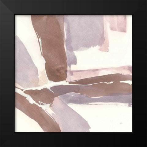 White and Placid II Blush Black Modern Wood Framed Art Print by Paschke, Chris