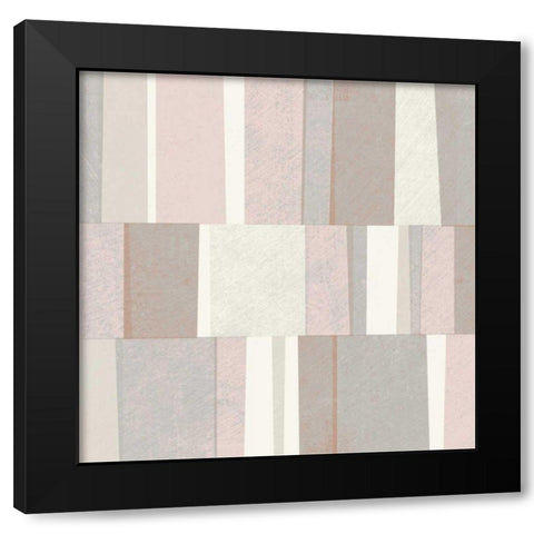 Blush Abstract Black Modern Wood Framed Art Print with Double Matting by Mullan, Michael