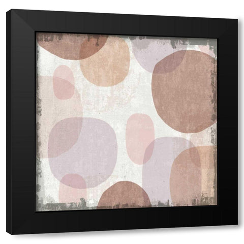 Blush Drips I Black Modern Wood Framed Art Print by Mullan, Michael