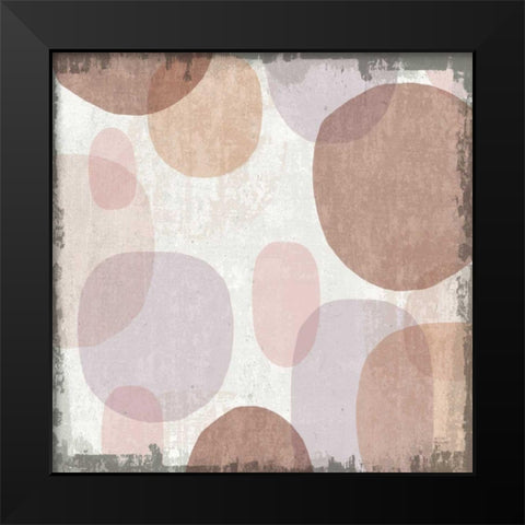 Blush Drips I Black Modern Wood Framed Art Print by Mullan, Michael