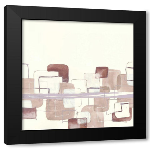 Placid Boxes I Blush Black Modern Wood Framed Art Print by Paschke, Chris