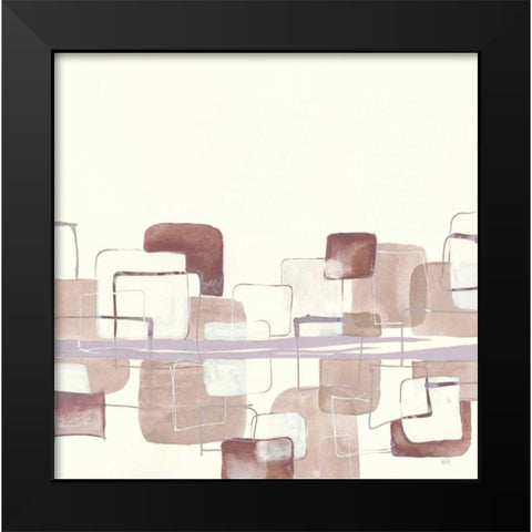 Placid Boxes I Blush Black Modern Wood Framed Art Print by Paschke, Chris