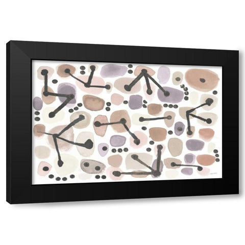 Mid Century I Blush Black Modern Wood Framed Art Print with Double Matting by Warrick, Cheryl