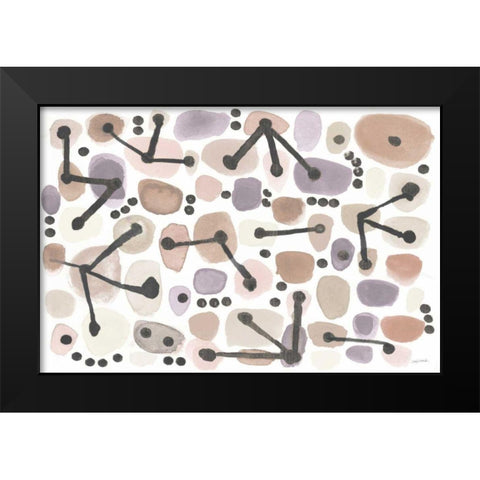 Mid Century I Blush Black Modern Wood Framed Art Print by Warrick, Cheryl