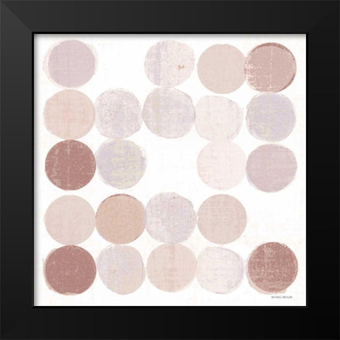 Dots II Square I Blush Black Modern Wood Framed Art Print by Mullan, Michael