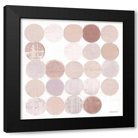 Dots II Square II Blush Black Modern Wood Framed Art Print by Mullan, Michael