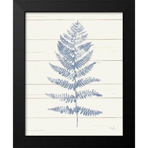 Fern Print II Blue Crop Black Modern Wood Framed Art Print by Hershey, Moira