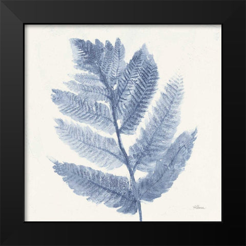 Forest Ferns I Blue Black Modern Wood Framed Art Print by Hristova, Albena