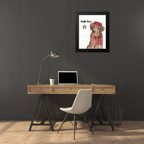 Strike a Paws II v2 Christmas Jingle Paws Black Modern Wood Framed Art Print by Tavoletti, Anne