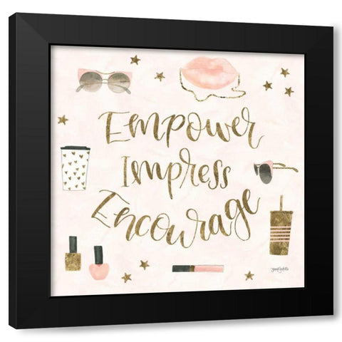 Boss Ladies V Pink Black Modern Wood Framed Art Print with Double Matting by Jackson, Jenaya