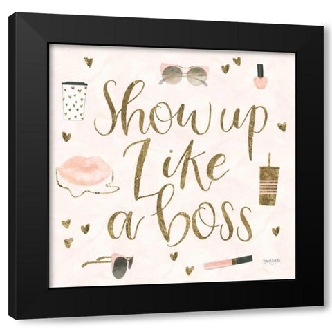 Boss Ladies VII Pink Black Modern Wood Framed Art Print with Double Matting by Jackson, Jenaya