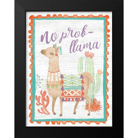 Lovely Llamas IV No Probllama Black Modern Wood Framed Art Print by Urban, Mary