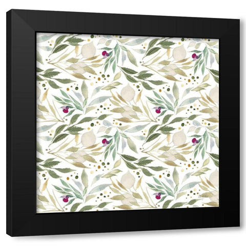The Joy of White Pattern II Black Modern Wood Framed Art Print by Rice, Kristy