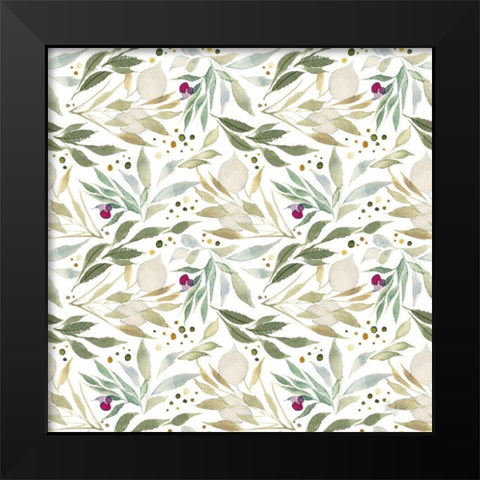 The Joy of White Pattern II Black Modern Wood Framed Art Print by Rice, Kristy