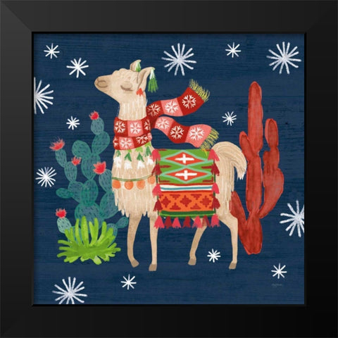 Lovely Llamas IV Christmas Black Modern Wood Framed Art Print by Urban, Mary