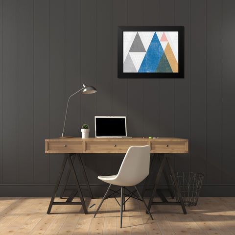 Mod Triangles I Gray Crop Black Modern Wood Framed Art Print by Mullan, Michael