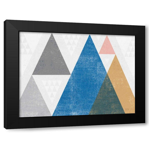 Mod Triangles I Gray Crop Black Modern Wood Framed Art Print by Mullan, Michael