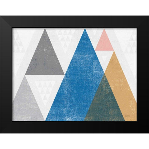 Mod Triangles I Gray Crop Black Modern Wood Framed Art Print by Mullan, Michael