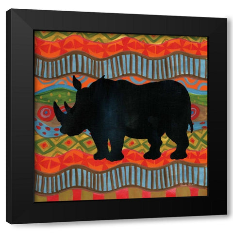 African Animal IV  Black Modern Wood Framed Art Print by Zaman, Farida