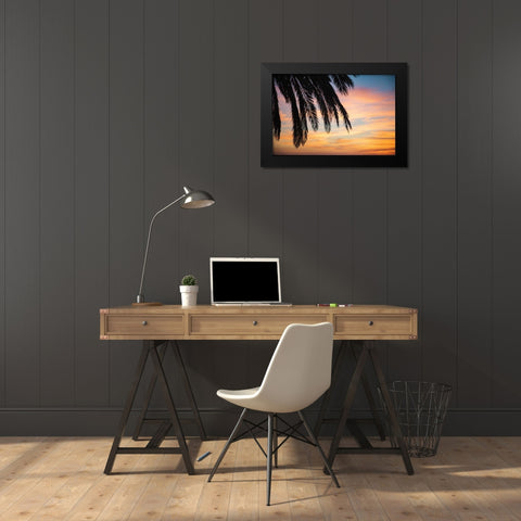 Sunset Palms I Black Modern Wood Framed Art Print by Marshall, Laura