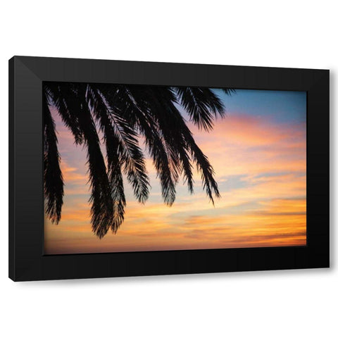 Sunset Palms I Black Modern Wood Framed Art Print by Marshall, Laura
