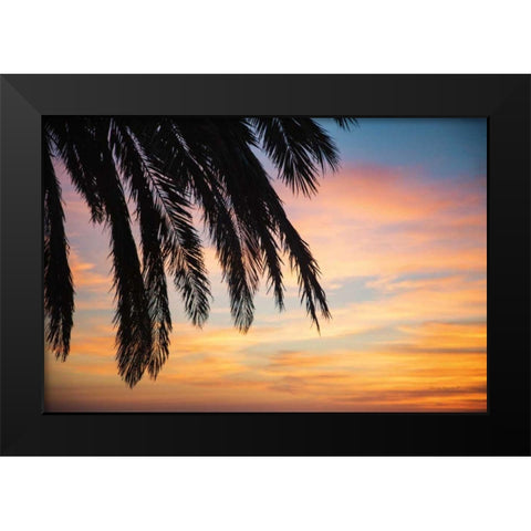 Sunset Palms I Black Modern Wood Framed Art Print by Marshall, Laura