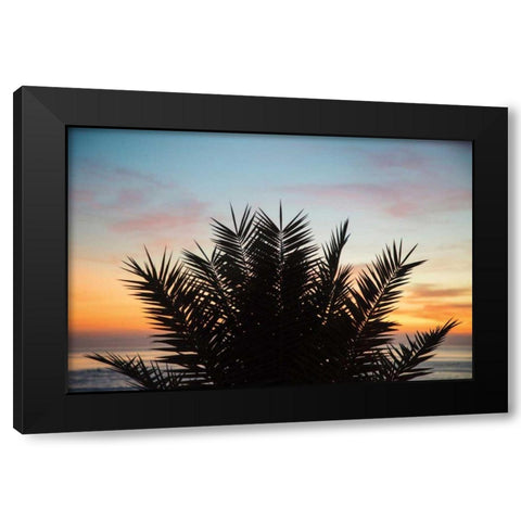 Sunset Palms II Black Modern Wood Framed Art Print by Marshall, Laura