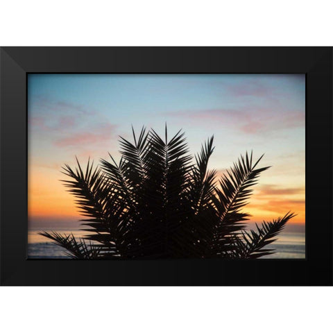Sunset Palms II Black Modern Wood Framed Art Print by Marshall, Laura