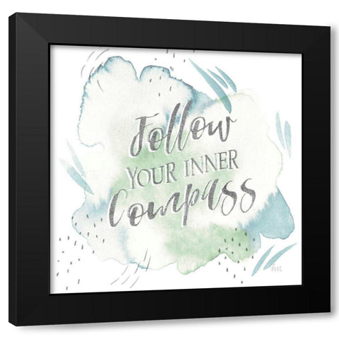 Wonderful World VI Blue Green Black Modern Wood Framed Art Print by Marshall, Laura