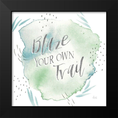 Wonderful World VII Blue Green Black Modern Wood Framed Art Print by Marshall, Laura