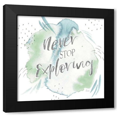 Wonderful World VIII Blue Green Black Modern Wood Framed Art Print with Double Matting by Marshall, Laura