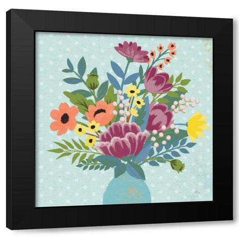 Romantic Luxe XIV Bright Black Modern Wood Framed Art Print with Double Matting by Penner, Janelle