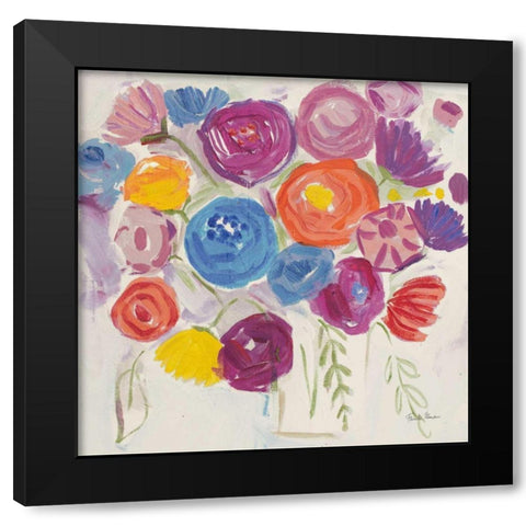 Delicate Flair I Pastel Black Modern Wood Framed Art Print by Zaman, Farida