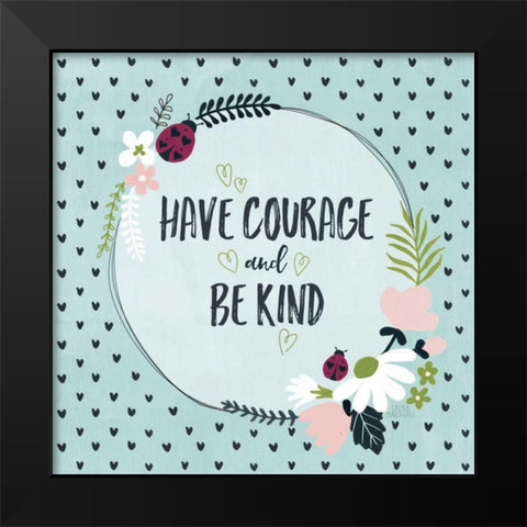 Lovebug IV Mint Black Modern Wood Framed Art Print by Marshall, Laura