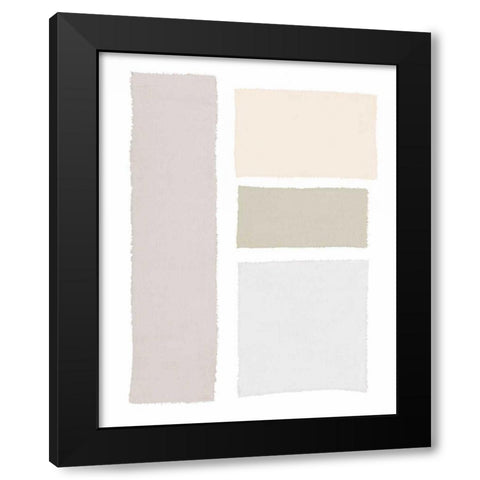 Painted Weaving III Neutral on White Black Modern Wood Framed Art Print by Rhue, Piper
