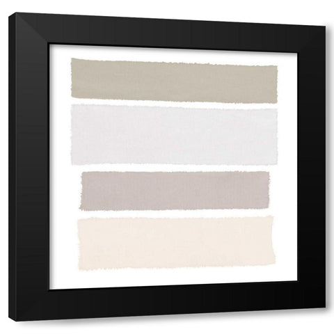 Painted Weaving I Neutral on White Sq Black Modern Wood Framed Art Print by Rhue, Piper