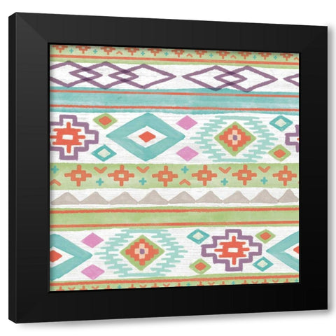 Lovely Llamas Pattern VII Black Modern Wood Framed Art Print with Double Matting by Urban, Mary