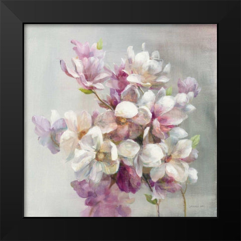 Sweet Magnolia Black Modern Wood Framed Art Print by Nai, Danhui